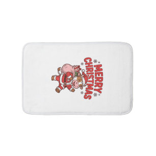 Tapis De Bain Joyeux Noël Vache Père Noël Vintage Design de T-Sh