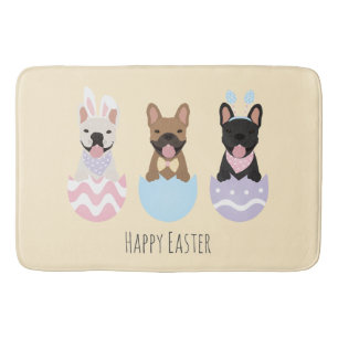 Tapis De Bain Joyeux Pâques Bulldog français