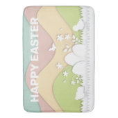 Tapis De Bain Joyeux poussins de pâques et couleurs pastel d'oeu (devant Vertical)