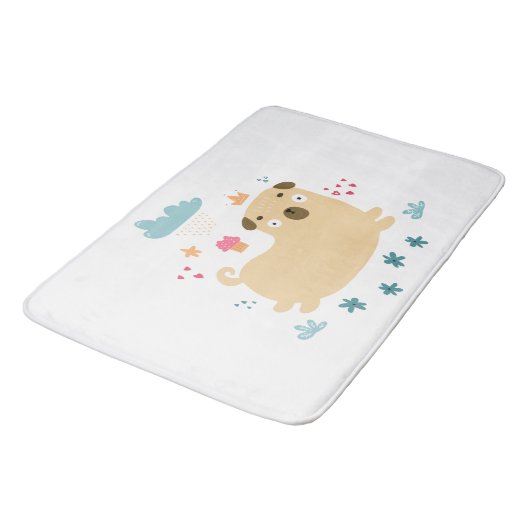 Tapis De Bain Joyeux Puggy Bath Mat (Angle)
