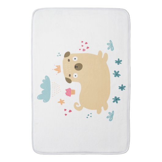 Tapis De Bain Joyeux Puggy Bath Mat (devant Vertical)