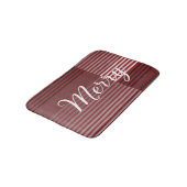 Tapis De Bain Joyeux -Rouge, Gris, Noir, Rayures Blanches (Angle)