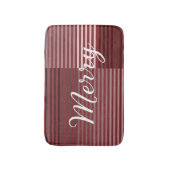 Tapis De Bain Joyeux -Rouge, Gris, Noir, Rayures Blanches (Devant (Vertical))