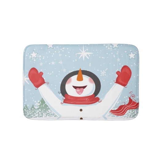 Tapis De Bain Joyeux Snowman Chrismas Bathmat (Devant)