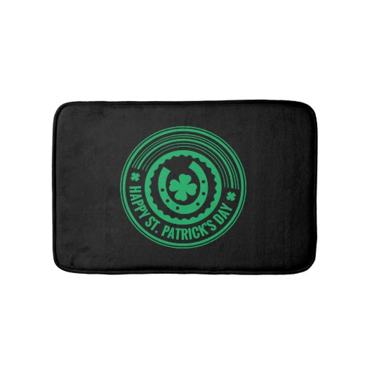 Tapis De Bain Joyeux St Patrick's Day Lucky Green Four Leaf (Devant)