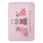 Tapis De Bain Joyeux Valentines Day American Pit Bull Terriers (devant Vertical)