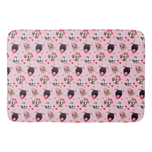 Tapis De Bain Joyeux Valentines Day American Pit Bull Terriers (Devant)