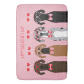 Tapis De Bain Joyeux Valentines Day Chiens de Danse (devant Vertical)