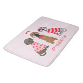 Tapis De Bain Joyeux Valentines Day Chiens de Danse (Angle)