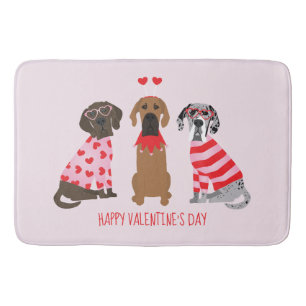 Tapis De Bain Joyeux Valentines Day Chiens de Danse