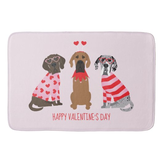 Tapis De Bain Joyeux Valentines Day Chiens de Danse (Devant)