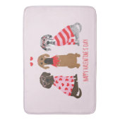 Tapis De Bain Joyeux Valentines Day Chiens de Danse (devant Vertical)