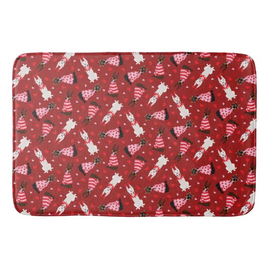 Tapis De Bain Joyeux Valentines Day Chiens Dobermann (Devant)