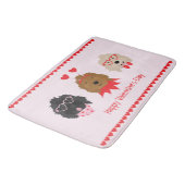 Tapis De Bain Joyeux Valentines Day Mini Goldendoodle Chiens (Angle)
