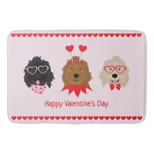 Tapis De Bain Joyeux Valentines Day Mini Goldendoodle Chiens