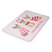 Tapis De Bain Joyeux Valentines Day Pembroke Welsh Corgi Chiens (Angle)
