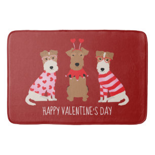 Tapis De Bain Joyeux Valentines Day Welsh Wire Fox Terrier Chien