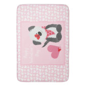 Tapis De Bain Joyeux Valentines Jour Coeurs de chiot rose (devant Vertical)