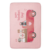 Tapis De Bain Joyeux Valentines Jour Pickup Camion Aimer Chiens (devant Vertical)