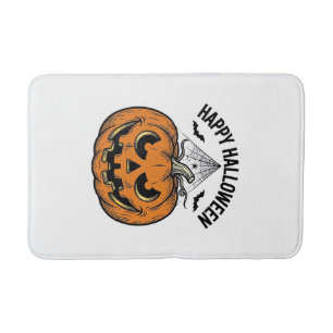Tapis De Bain Joyeux visage de citrouille d'Halloween Création v
