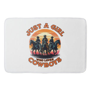 Tapis De Bain Juste une fille qui aime les cowboys