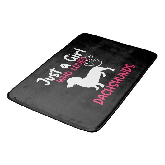 TAPIS DE BAIN JUSTE UNE FILLE QUI AIME LES DACHSHUNDS (Angle)