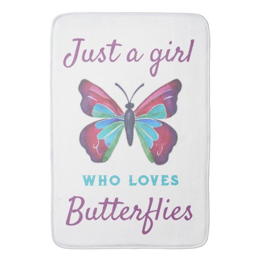 Tapis De Bain Juste une fille qui aime les papillons (devant Vertical)