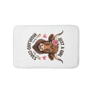 Tapis De Bain Juste Une Fille Qui Aime Les Vaches Highland Flora
