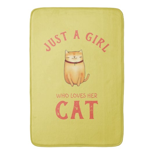 Tapis De Bain Juste une fille qui aime son chat (devant Vertical)