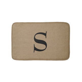 Tapis De Bain Jut initial chic rustique de toile de jute de