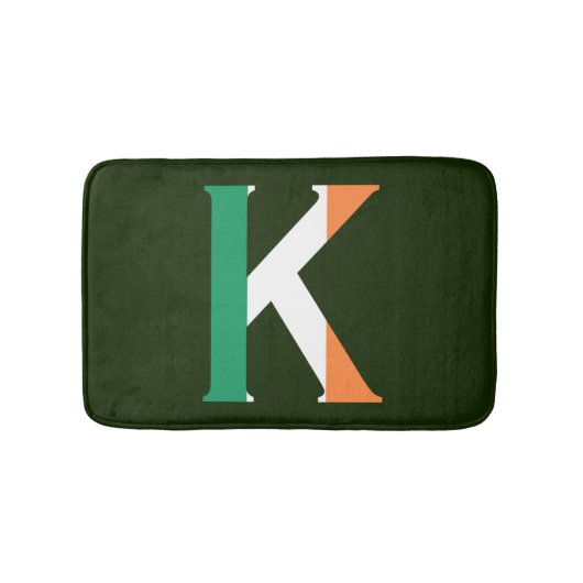 Tapis De Bain K Monogram superposé sur Irish Flag bmcnt (Devant)
