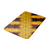 Tapis De Bain Kaleidoscope Abstrait Jaune Et Brown (Angle)