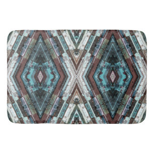 Tapis De Bain Kaleidoscope Brown Et Bleu