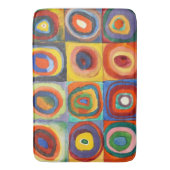 Tapis De Bain Kandinsky - Carrés aux cercles concentrés (devant Vertical)