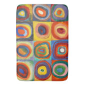 Tapis De Bain Kandinsky - Carrés aux cercles concentrés (devant Vertical)