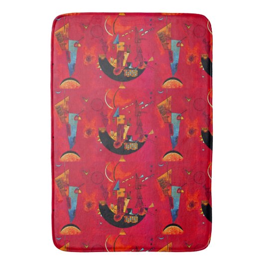 Tapis De Bain Kandinsky Red Black  Abstract Art (devant Vertical)