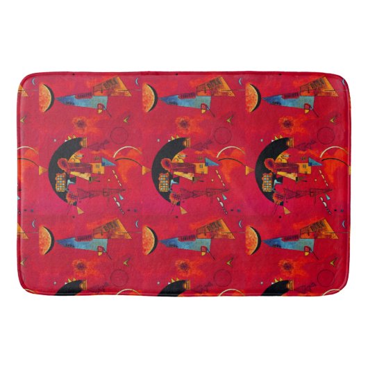 Tapis De Bain Kandinsky Rouge Noir Art Abstrait (Devant)