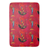 Tapis De Bain Kandinsky Rouge Noir Art Abstrait (devant Vertical)