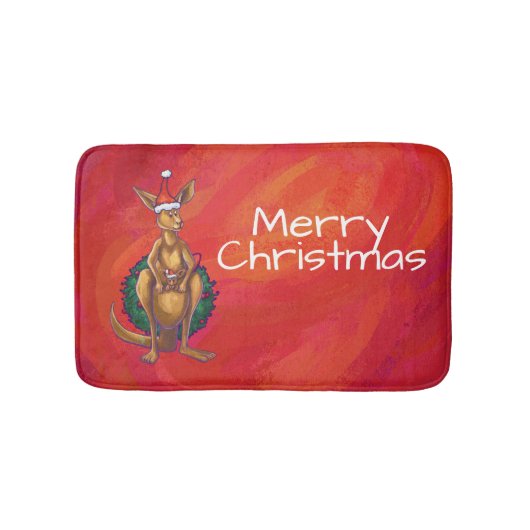 Tapis De Bain Kangaroo Xmas En Rouge (Devant)
