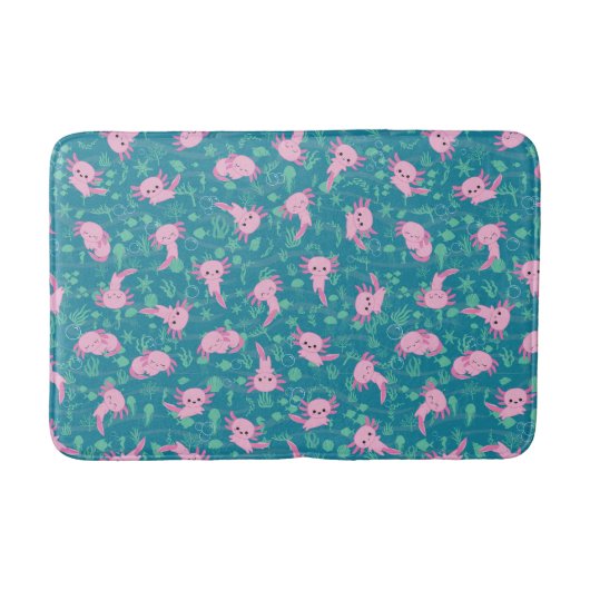 Tapis De Bain Kawaii Axolotl dans le chauve-souris (Devant)