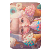 Tapis De Bain Kawaii fille mignonne avec des glaces (devant Vertical)