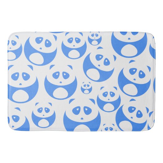 Tapis De Bain Kawaii Panda bébé bleu et blanc modèle (Devant)