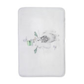 Tapis De Bain Keeshond Noël Snowman Peinture Chien Art (Devant (Vertical))