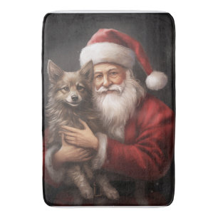 Tapis De Bain Kelpie australien avec le Père Noël Noël