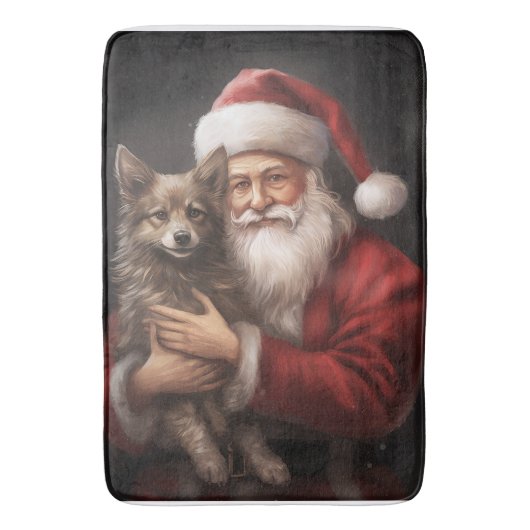 Tapis De Bain Kelpie australienne avec Noël au Père Noël (devant Vertical)
