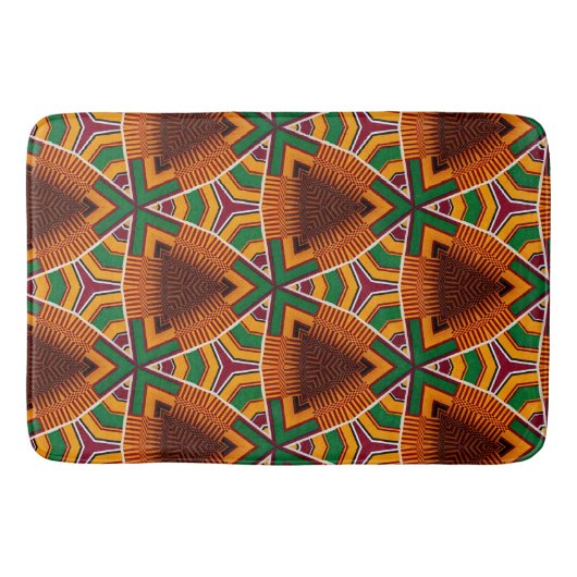 Tapis De Bain Kente Géométrie Kwanza Afrocentric (Devant)