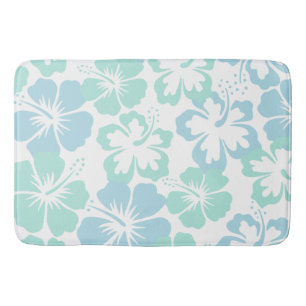 Tapis De Bain Ketmie bleue florale de détente
