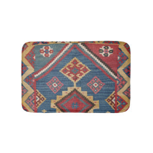 Tapis De Bain Kilim Royal Blue Yellow Classic 