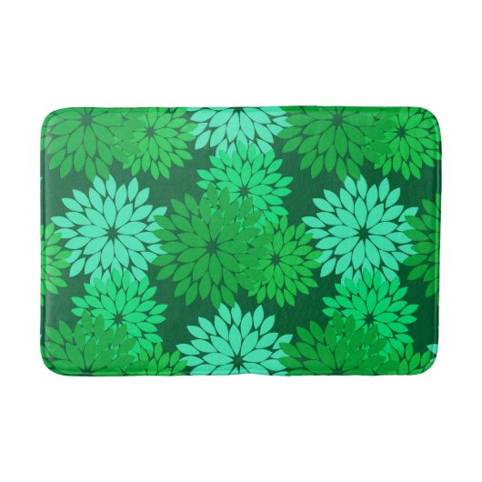 Tapis De Bain Kimono floral moderne Imprimer, Emerald et Jade Gr (Devant)