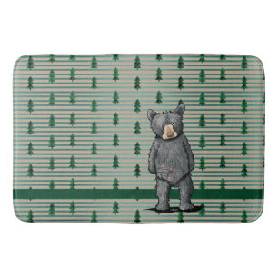 Tapis De Bain KiniArt Ours noir et arbres